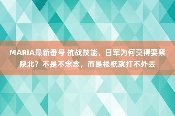 MARIA最新番号 抗战技能，日军为何莫得要紧陕北？不是不念念，而是根柢就打不外去