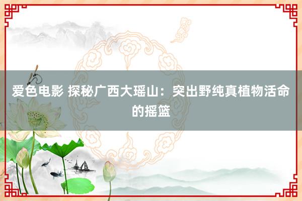 爱色电影 探秘广西大瑶山：突出野纯真植物活命的摇篮