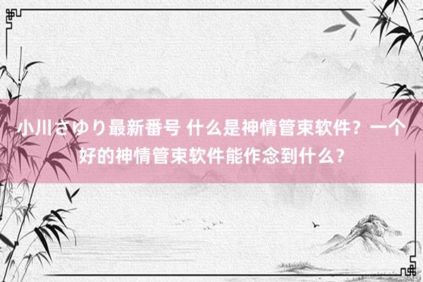 小川さゆり最新番号 什么是神情管束软件？一个好的神情管束软件能作念到什么？