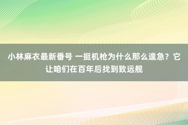 小林麻衣最新番号 一挺机枪为什么那么遑急？它让咱们在百年后找到致远舰