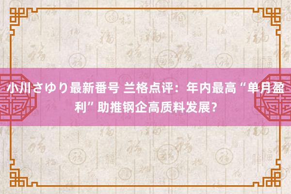 小川さゆり最新番号 兰格点评：年内最高“单月盈利”助推钢企高质料发展？