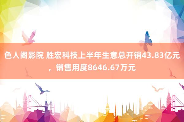 色人阁影院 胜宏科技上半年生意总开销43.83亿元，销售用度8646.67万元