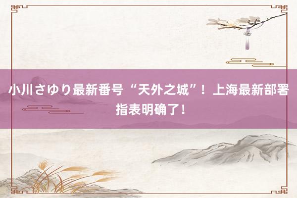 小川さゆり最新番号 “天外之城”！上海最新部署 指表明确了！