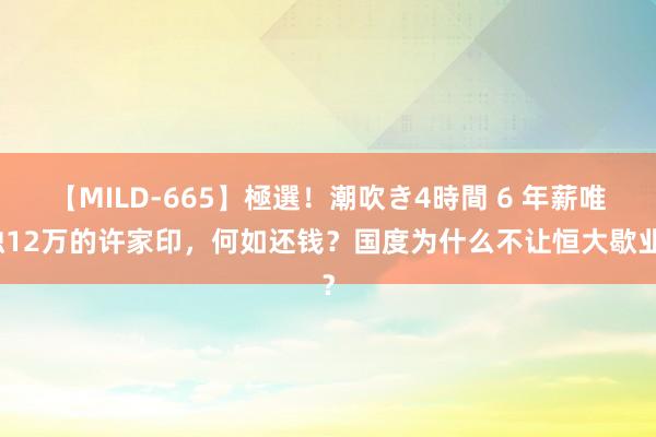 【MILD-665】極選！潮吹き4時間 6 年薪唯独12万的许家印，何如还钱？国度为什么不让恒大歇业？