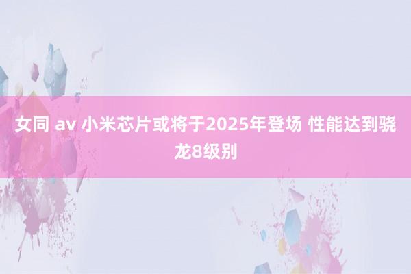 女同 av 小米芯片或将于2025年登场 性能达到骁龙8级别