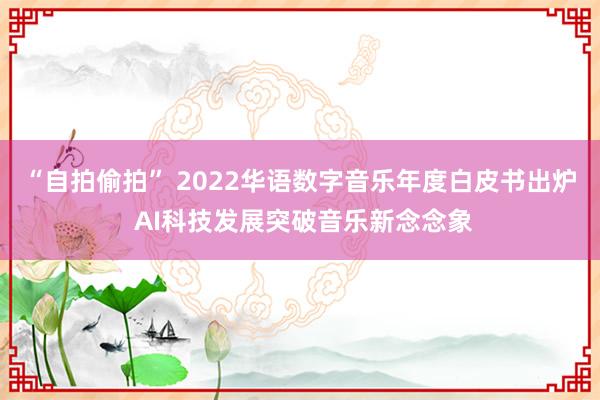 “自拍偷拍” 2022华语数字音乐年度白皮书出炉 AI科技发展突破音乐新念念象