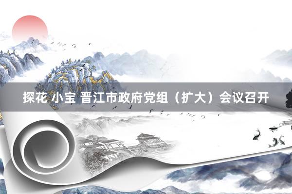 探花 小宝 晋江市政府党组（扩大）会议召开