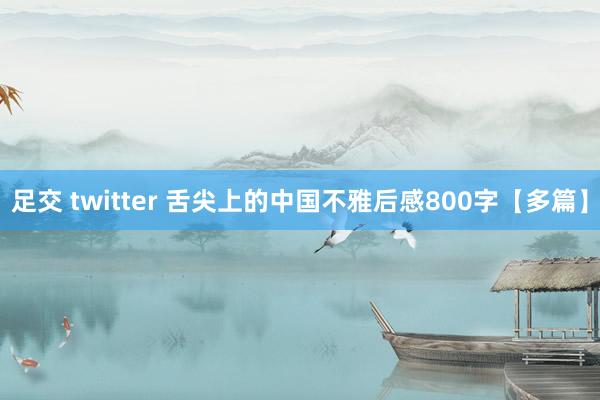 足交 twitter 舌尖上的中国不雅后感800字【多篇】